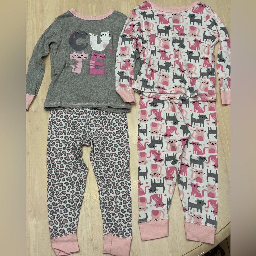 Toddler Cat 4-Piece Matching Pajama Set